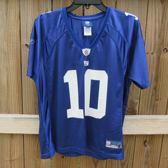 Reebok Tops - Vintage Reebok on Field Womens NFL NY Eli Manning #10 XL Blue w/ White Jersey